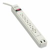 Tripp Lite Protect It Surge Protector, 6 Outlet/2 USB, 6 ft. Cord, 990 Joules TLP606USB